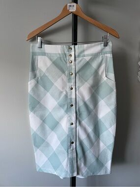 Bodybag By Jude Montreal 100% Cotton Gingham High Waisted Pencil Skirt Medium